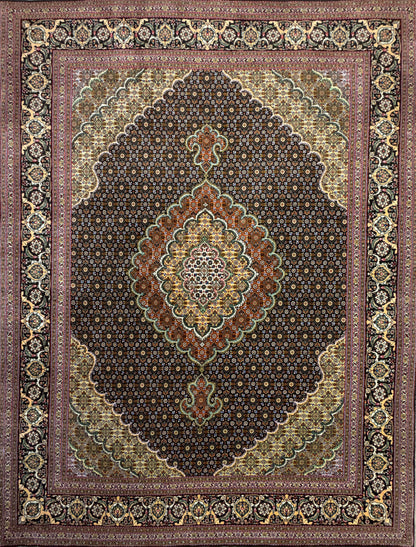 Hand-Knotted Persian Tabriz Mahi Rug - 5'x6'8"