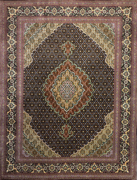 Hand-Knotted Persian Tabriz Mahi Rug - 5'x6'8"