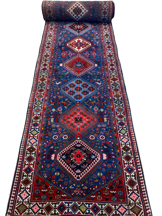 Hand-Knotted Yalameh Persian Runner - 2’11”x18’4”