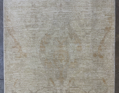 2’9”x13’6” Hand-Knotted Wool Abstract Runner 2x13 Handmade Beige Rug