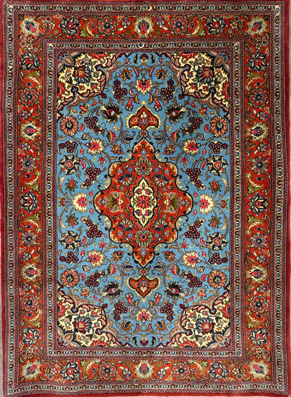 Hand-Knotted Persian Qum Rug - 3’6”x4’10”