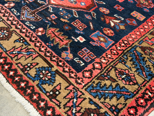 Hand-Knotted Persian Hamadan Rug - 3’10”x6’8”