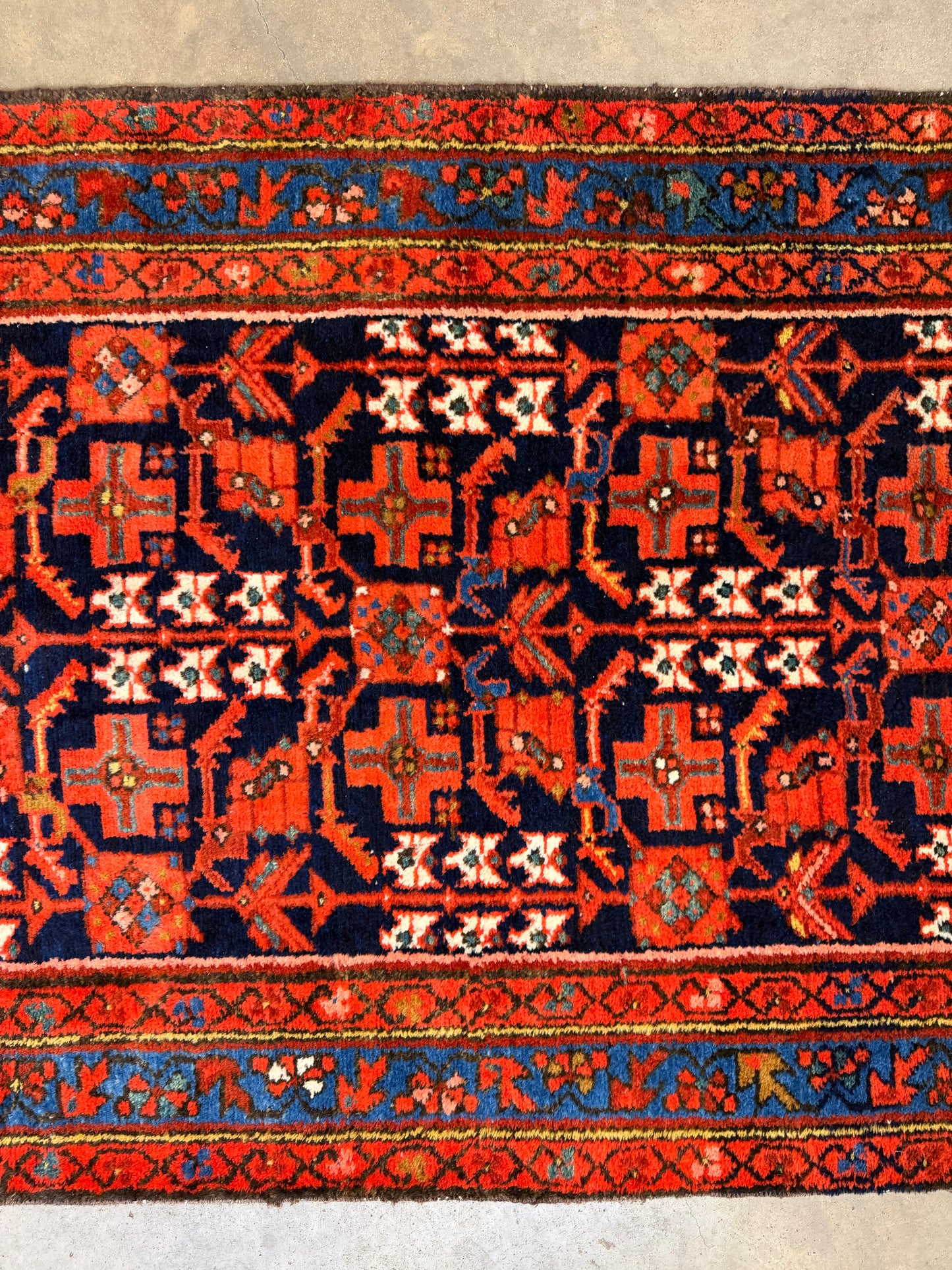 Hand-Knotted Malayer Runner - 3’4”x13’8”