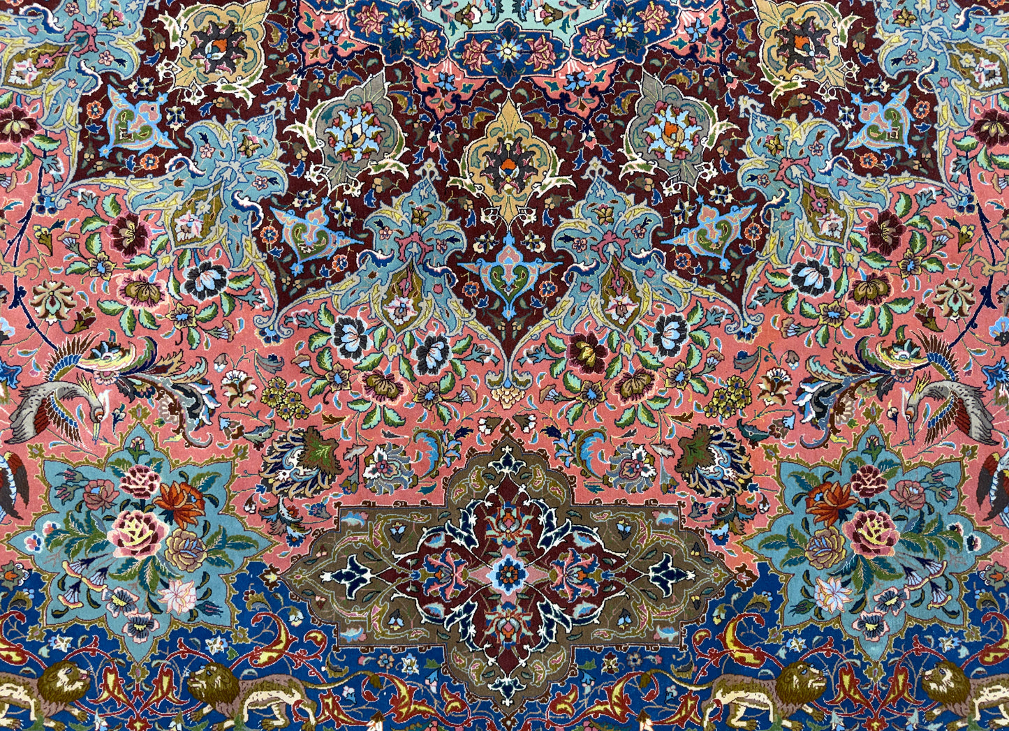 11’7”x17’2” Very Fine Hand-Knotted Signed Persian Tabriz Pictorial Area Rug