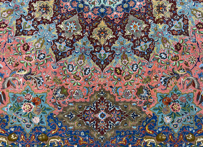 11’7”x17’2” Very Fine Hand-Knotted Signed Persian Tabriz Pictorial Area Rug