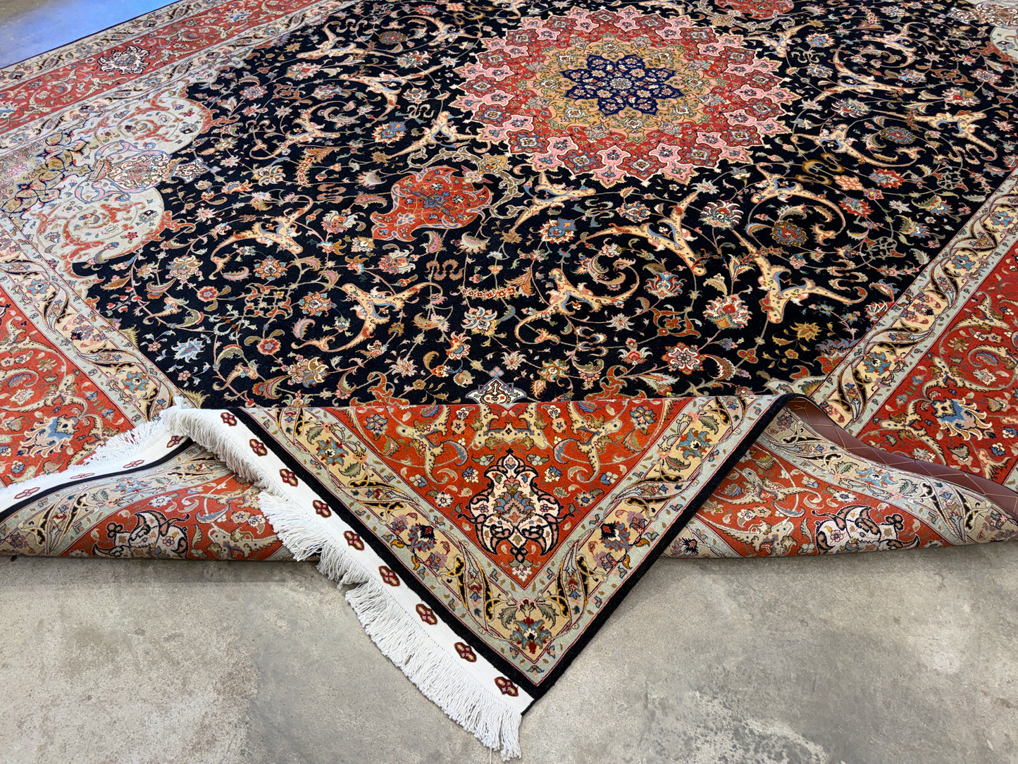 10’x13’ Hand-Knotted 70 Raj Persian Tabriz Rug