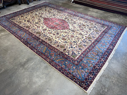 9’6”x14’6” Hand-Knotted Persian Kashan Area Rug