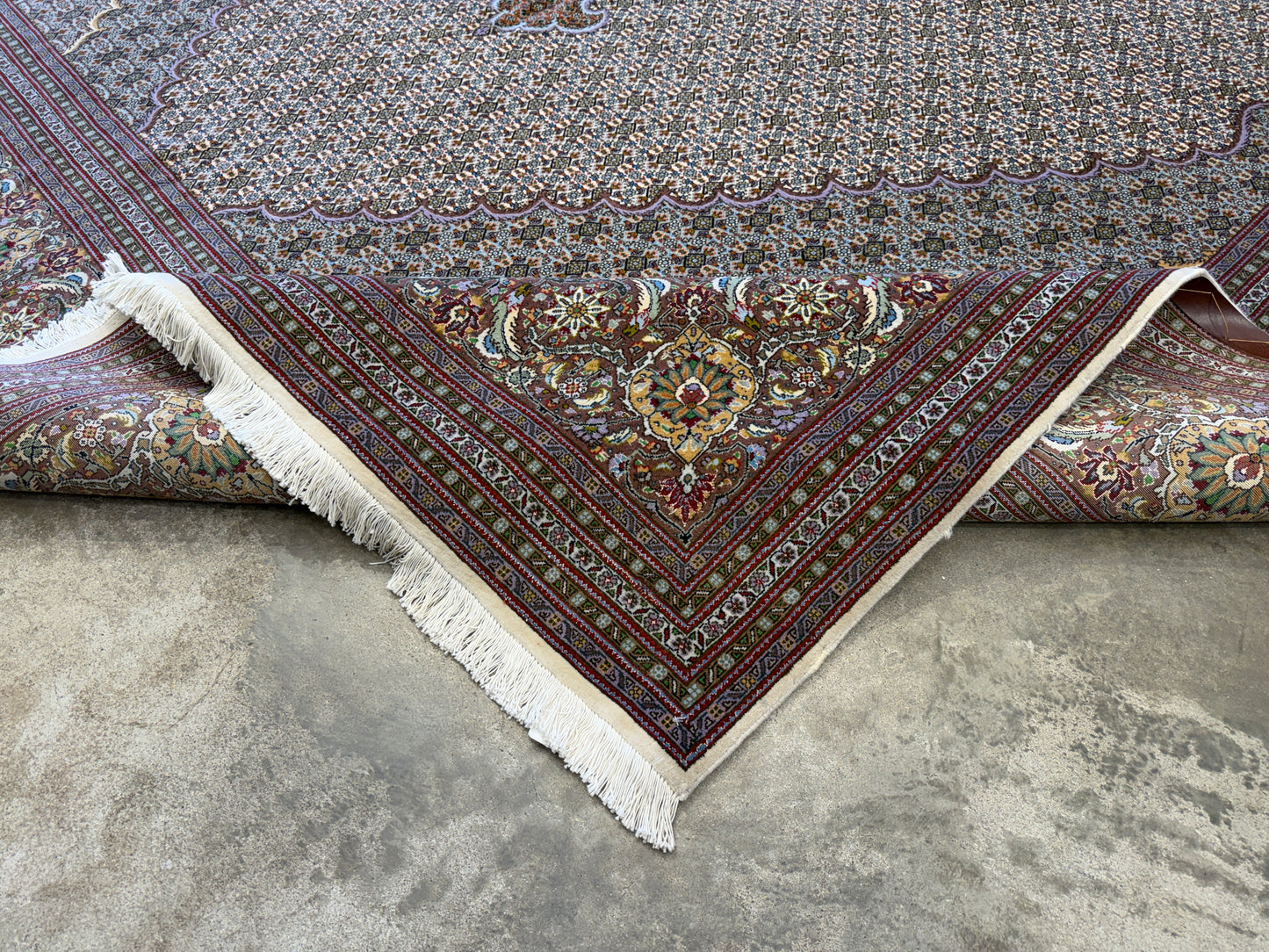 10’x13’2” Very Fine Hand-Knotted Persian Tabriz Mahi Area Rug