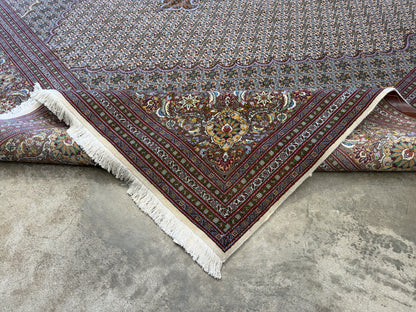 10’x13’2” Very Fine Hand-Knotted Persian Tabriz Mahi Area Rug