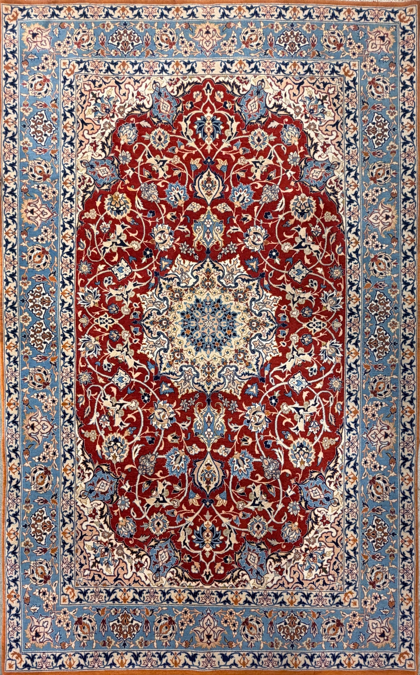 Hand-Knotted Antique Persian Isfahan Rug - 3’4”x5’6”
