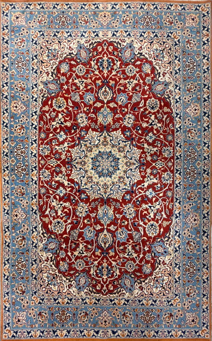 Hand-Knotted Antique Persian Isfahan Rug - 3’4”x5’6”