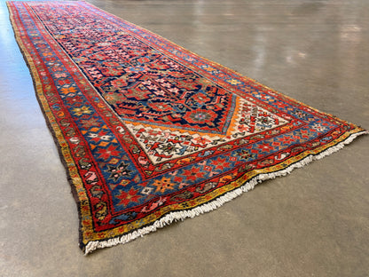 Hand-Knotted Malayer Runner - 3’5”x13’9”