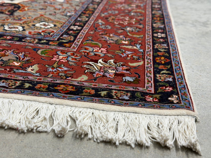 Hand-Knotted 60 Raj Persian Tabriz Rug - 6'2"x9'3"