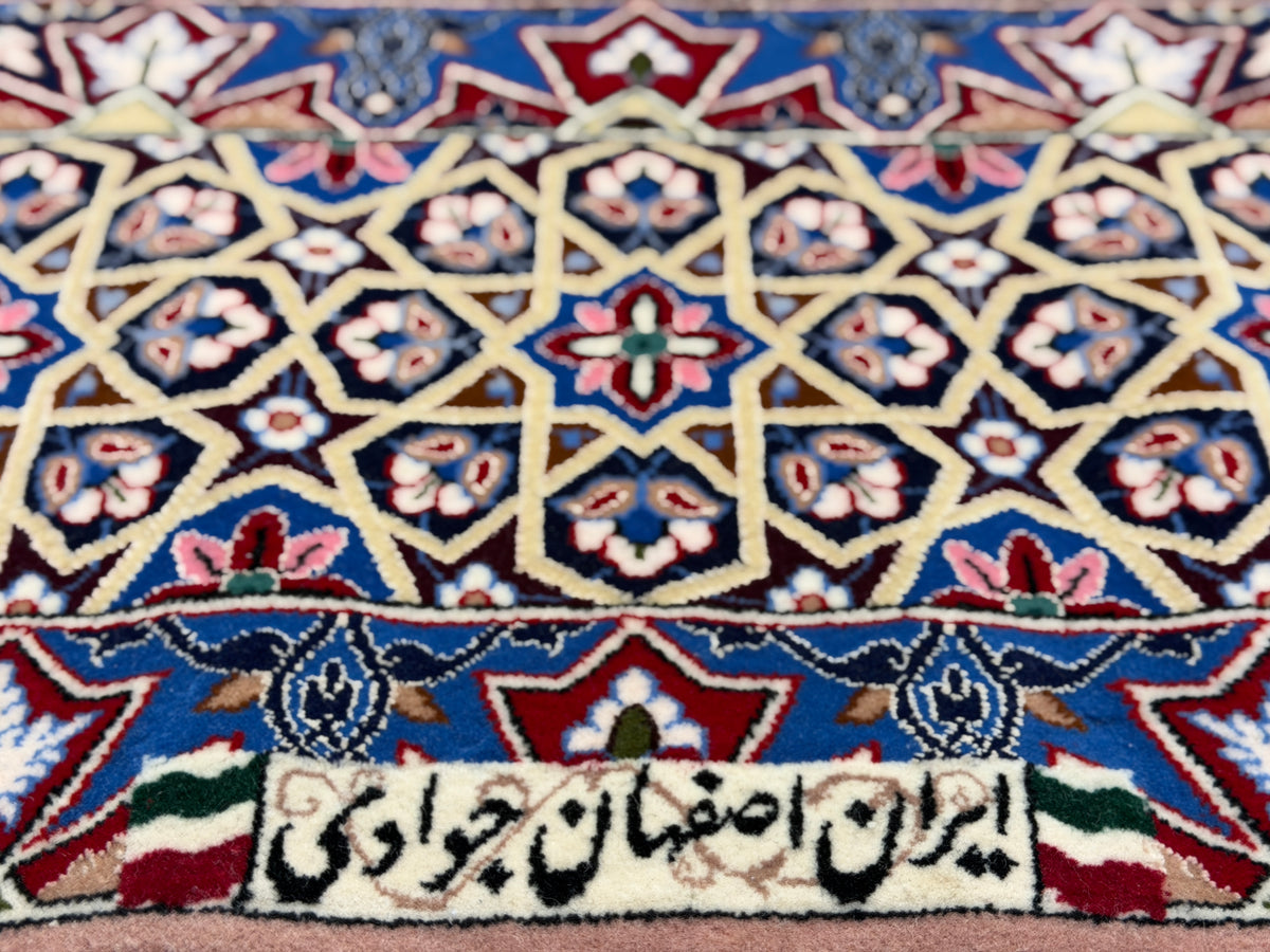 Hand-Knotted Pictorial Persian Isfahan Rug - 5’1”x7’8”