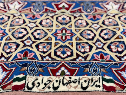 Hand-Knotted Pictorial Persian Isfahan Rug - 5’1”x7’8”