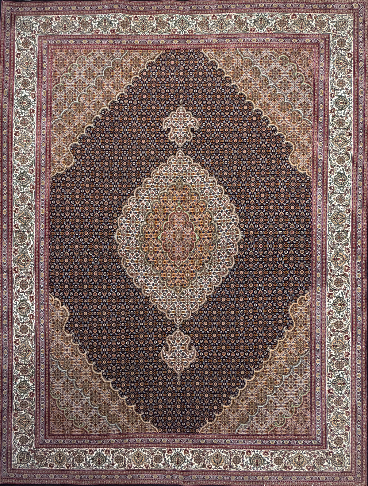 Hand-Knotted Persian Tabriz Mahi Rug - 5'6"x7'8"