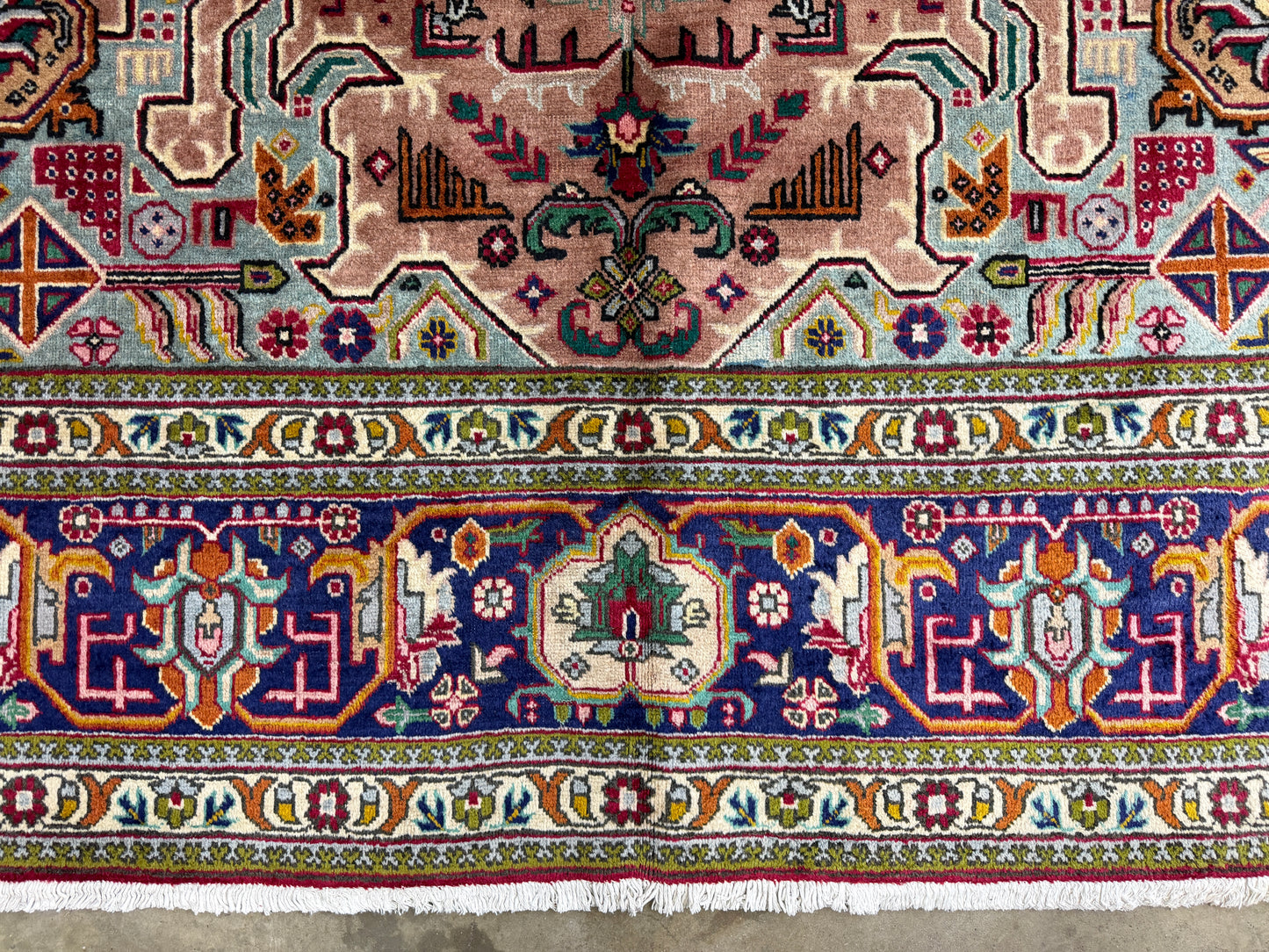 9’8”x13’ Hand-Knotted Persian Tabriz Area Rug