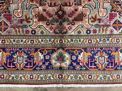9’8”x13’ Hand-Knotted Persian Tabriz Area Rug