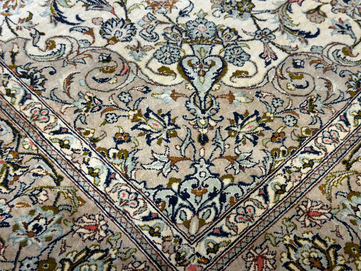 Luxurious Hand-Knotted 100% Silk Persian Qum Rug - 3'3"x5'