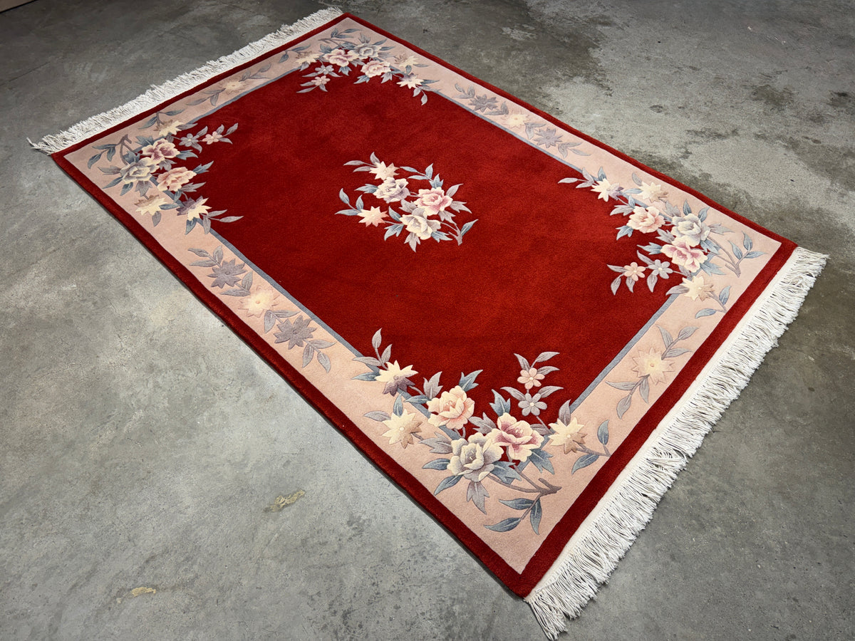 Hand-Knotted Art-Deco Rug - 4'x6'2"