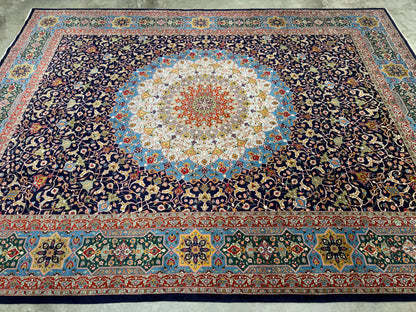 Hand-Knotted 60 Raj Persian Tabriz Rug - Dome Design - 9’8”x12’10”