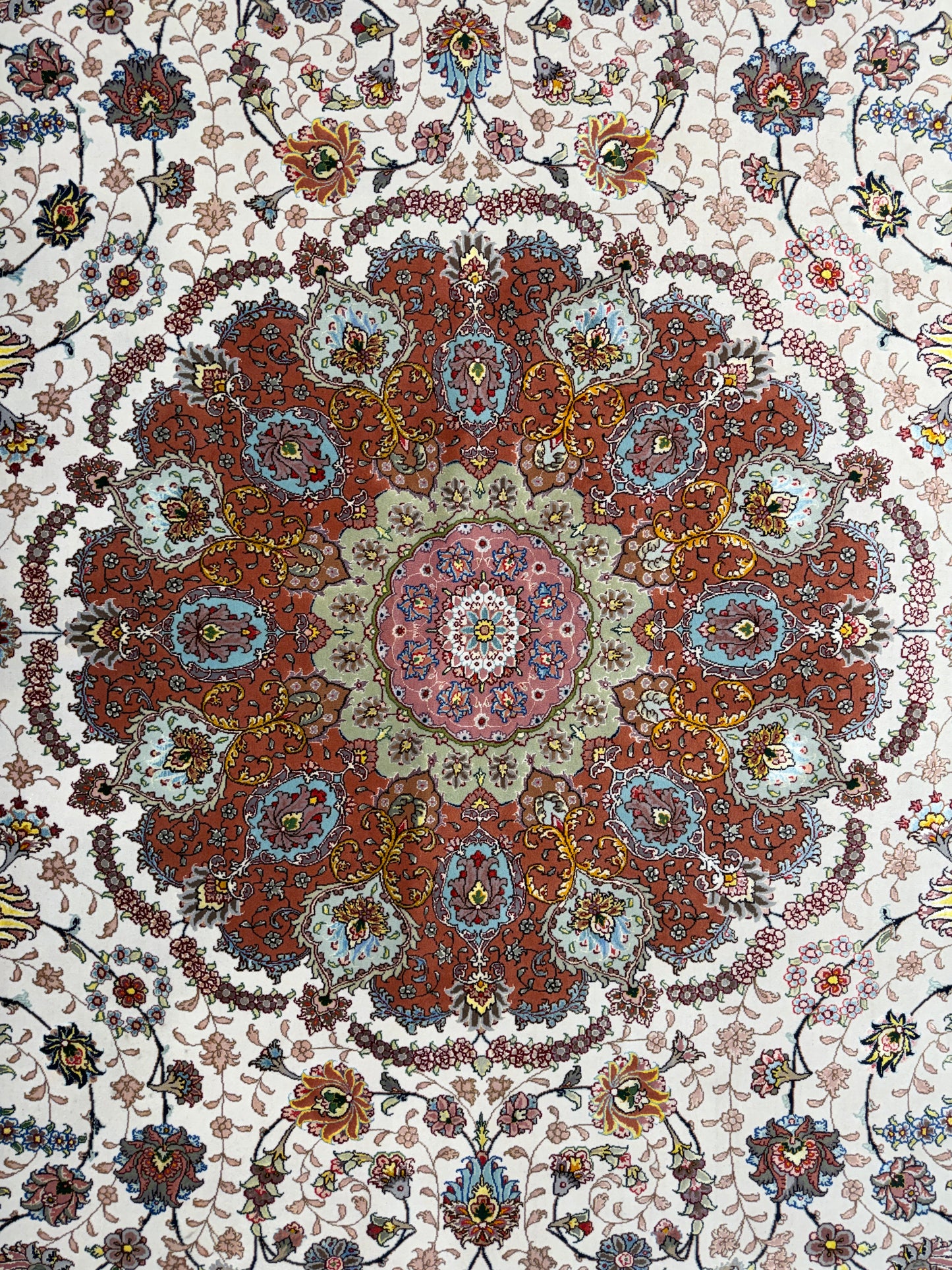 Hand-Knotted 60 Raj Persian Tabriz Rug - 9’10”x13’7”