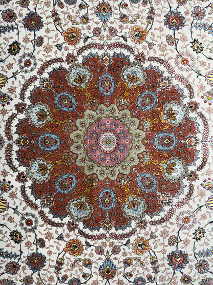Hand-Knotted 60 Raj Persian Tabriz Rug - 9’10”x13’7”