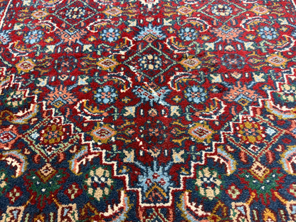 3’4”x5’6” Fine Hand-Knotted Wool IndoBidjar Persian Rug 3x5 Burgundy Handmade Carpet