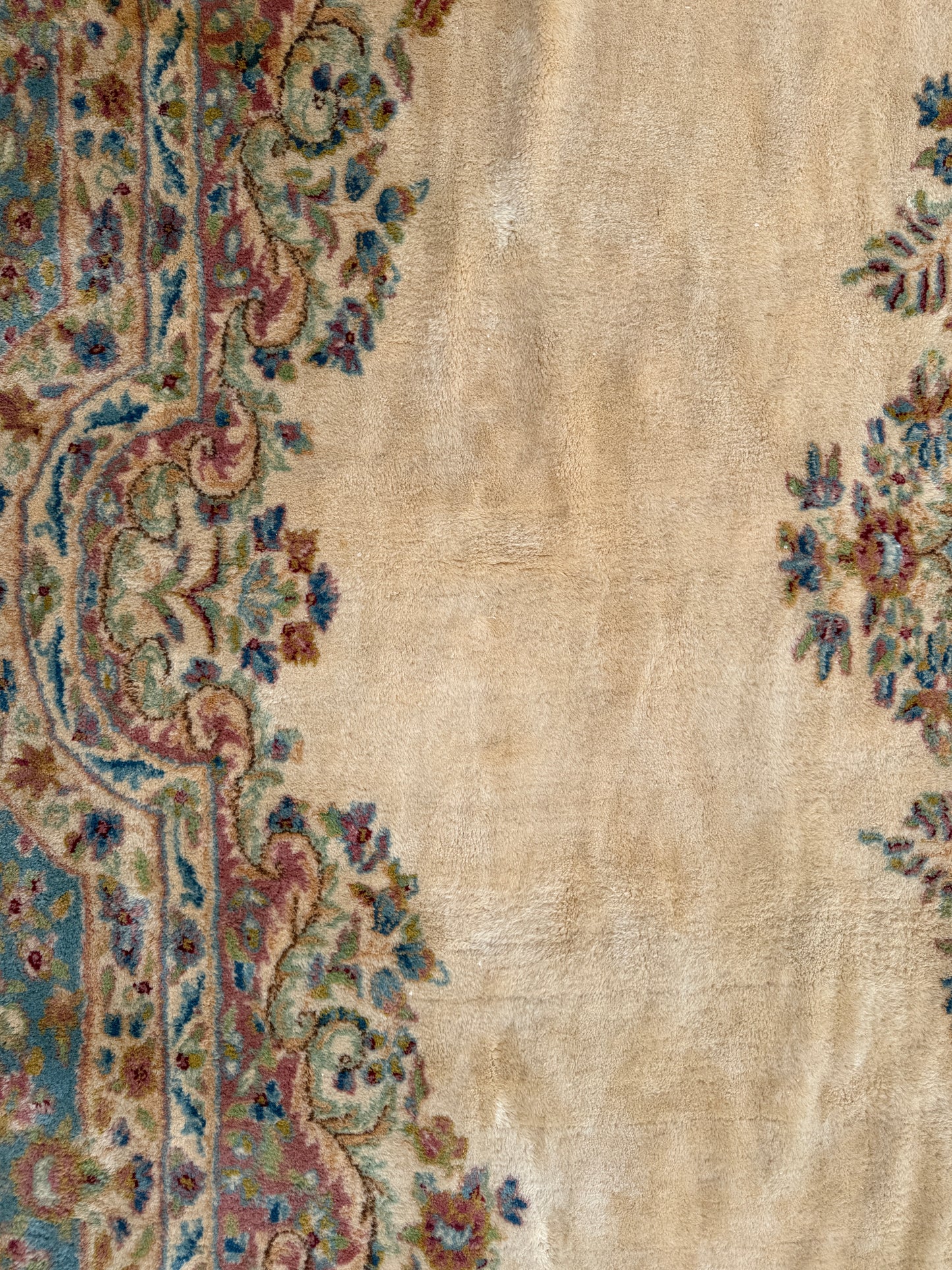 9’8”x19’ Antique Hand-Knotted Wool Persian Kerman Area Rug