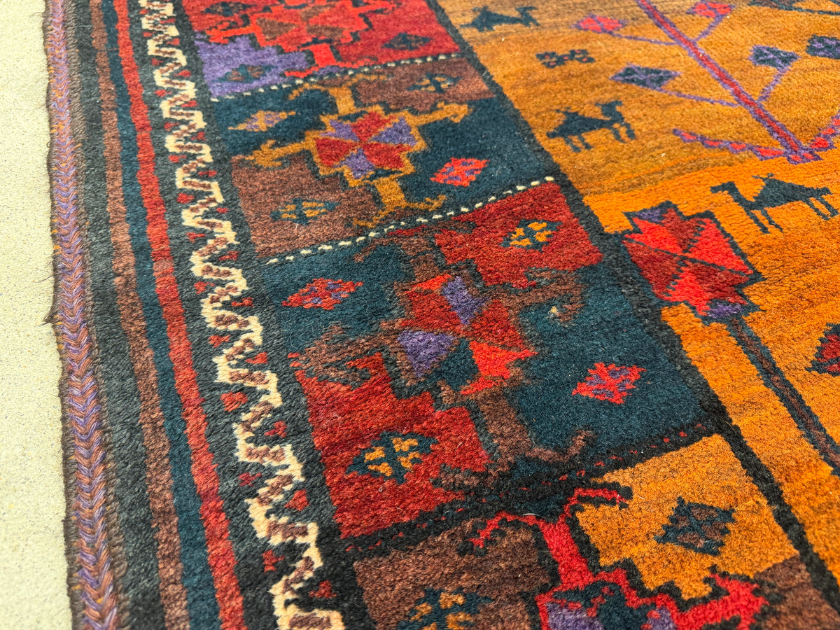 Hand-Knotted Persian Baluchi Rug - 3’10”x9’