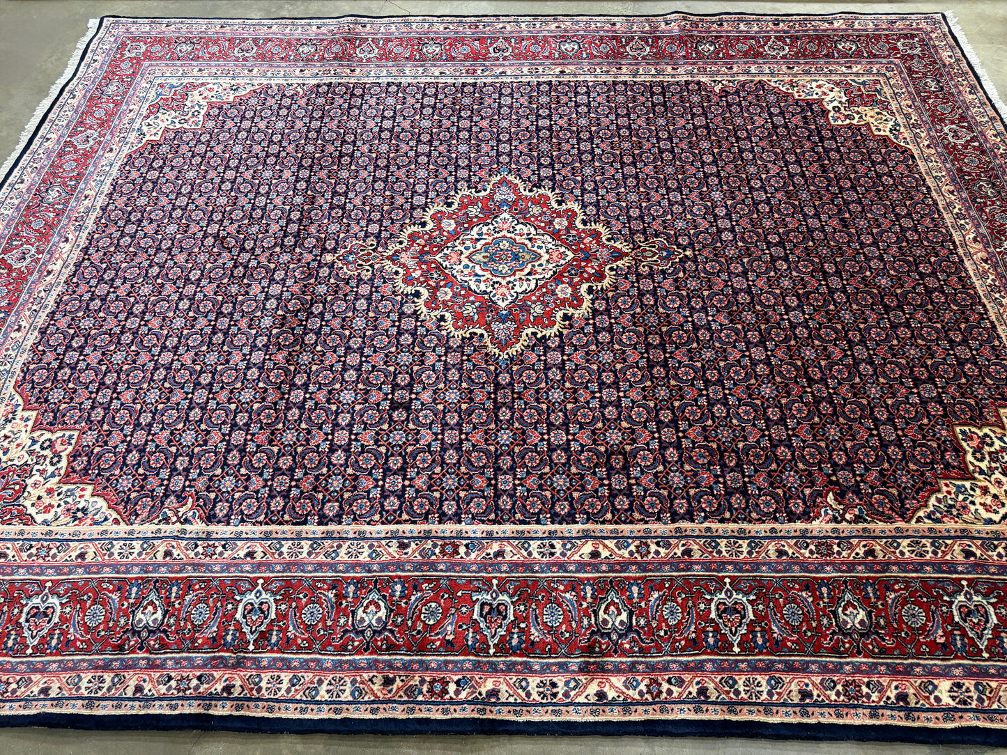 Hand-Knotted Persian Qazvin Rug - 9’x11’10”