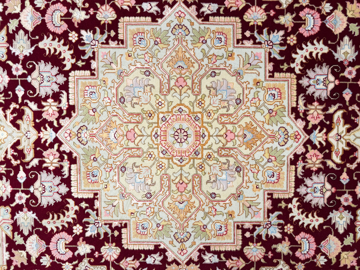 Hand-Knotted 60 Raj Persian Tabriz Rug - 5'x7'1"