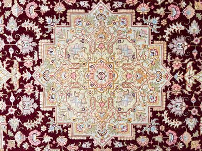 Hand-Knotted 60 Raj Persian Tabriz Rug - 5'x7'1"