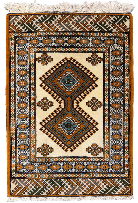Hand-Knotted Bokhara Rug - 2’2”x3’1”