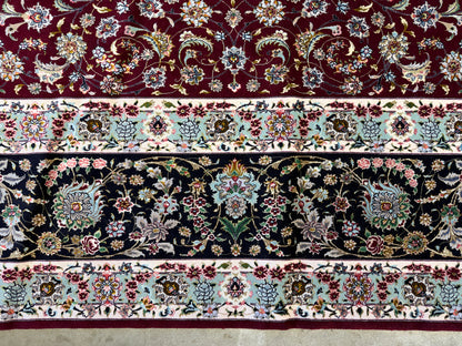 11’4”x16’6” Hand-Knotted 70 Raj Persian Tabriz Rug