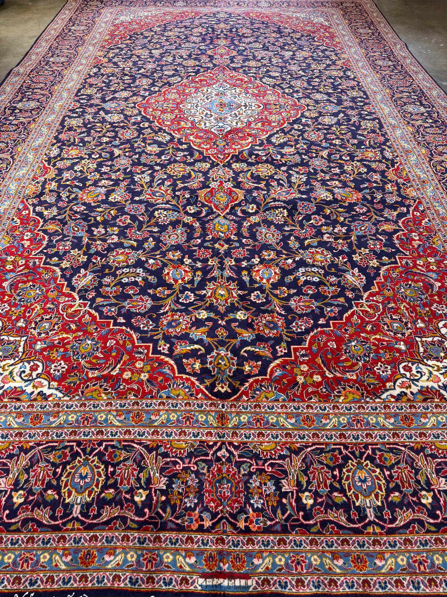 10’3”x16’8” Hand-Knotted Handmade Signed Miraftab Wool Persian Kashan Area Rug