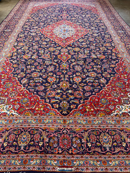 10’3”x16’8” Hand-Knotted Handmade Signed Miraftab Wool Persian Kashan Area Rug