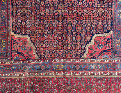 12’10”x20’3” Rare Palace Size Hand-Knotted Triclinium Bidjar Persian Area Rug
