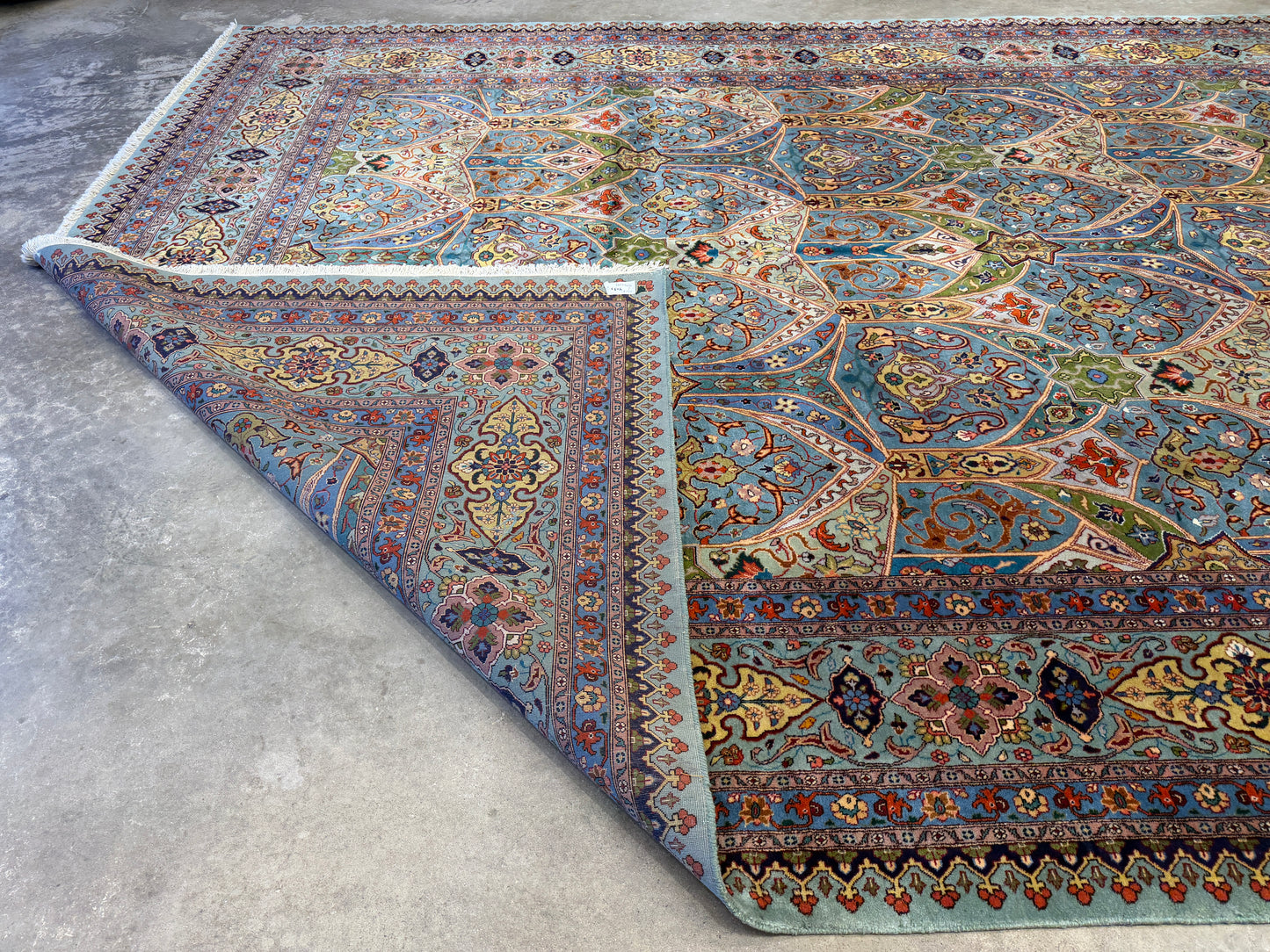 9’10”x13’2” Fine Hand-Knotted Kork Wool Persian Tabriz Rug Handmade All-over Area Carpet
