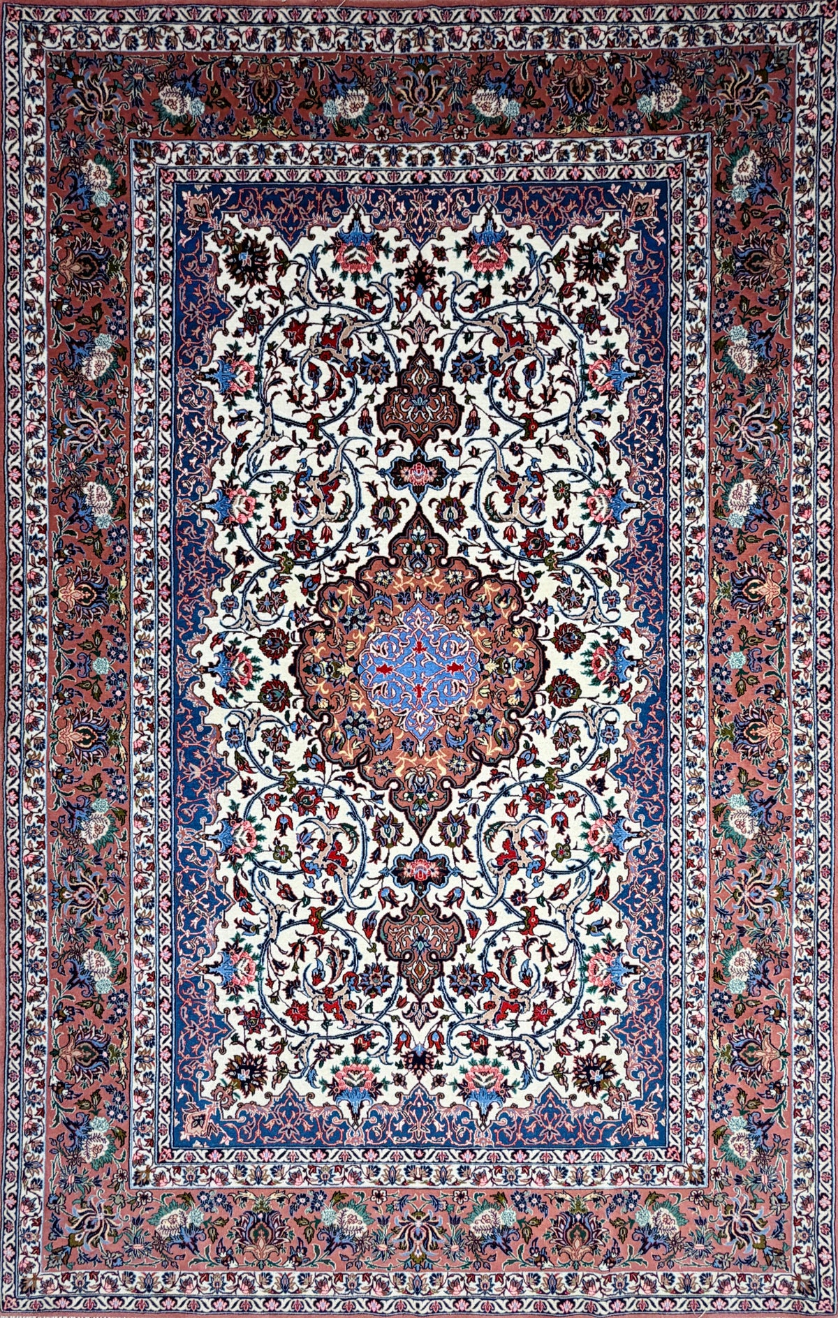 Hand-Knotted Persian Isfahan Rug - 5’3”x8’1”