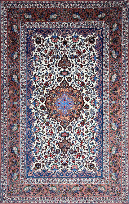 Hand-Knotted Persian Isfahan Rug - 5’3”x8’1”