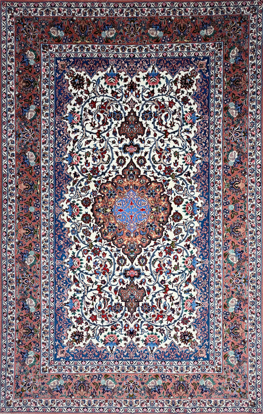 Hand-Knotted Persian Isfahan Rug - 5’3”x8’1”