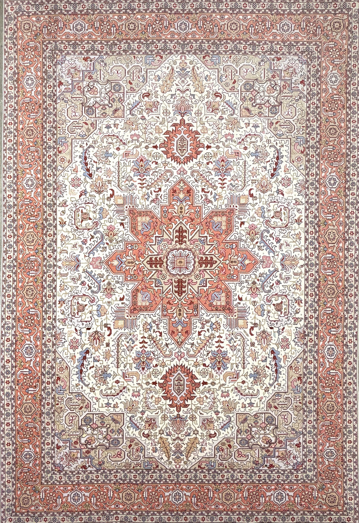 Hand-Knotted 60 Raj Persian Tabriz Heriz Rug - 6'7"x9'10"