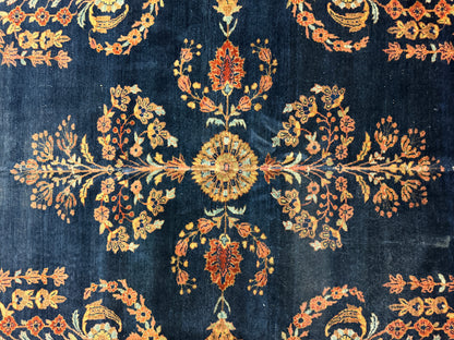 Hand-Knotted Antique Persian Sarouk Rug - 7’9”x9’10”