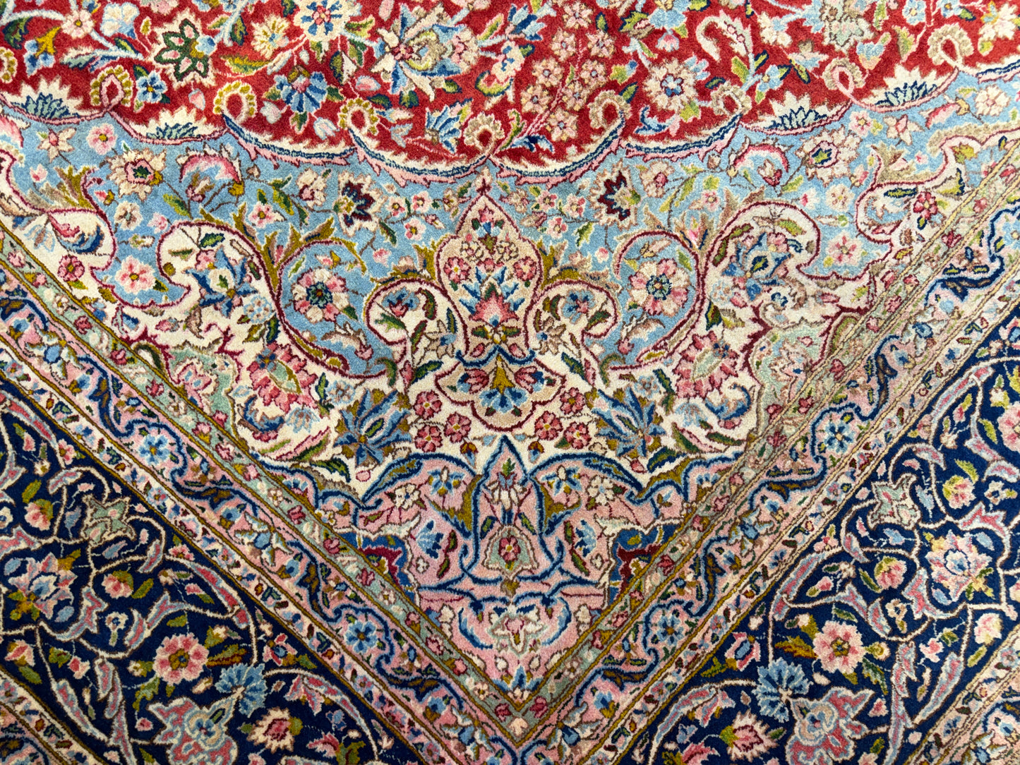 Antique Hand-Knotted Persian Kerman Rug - 9’11”x13’4”