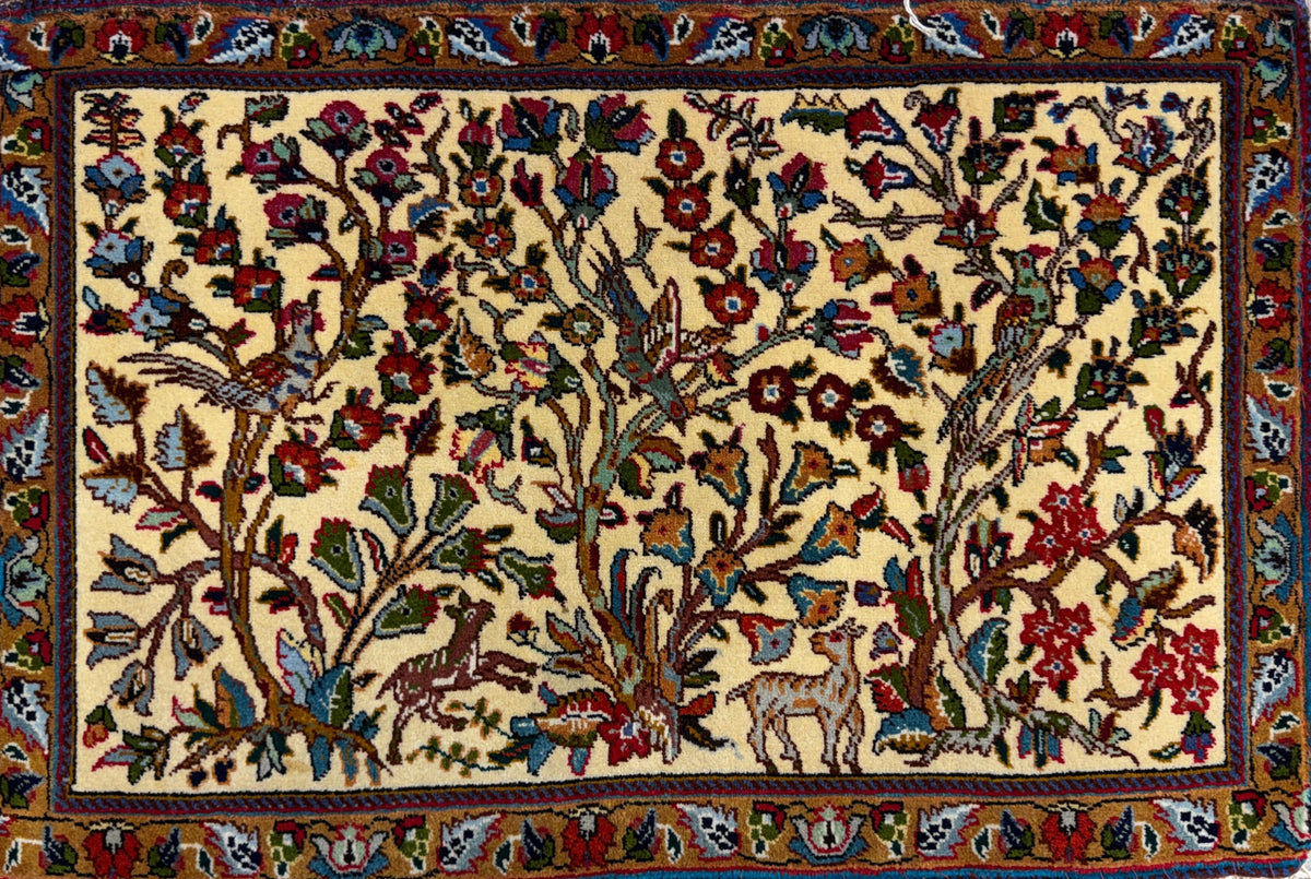 Hand-Knotted Persian Tabriz Rug - 2’x3’