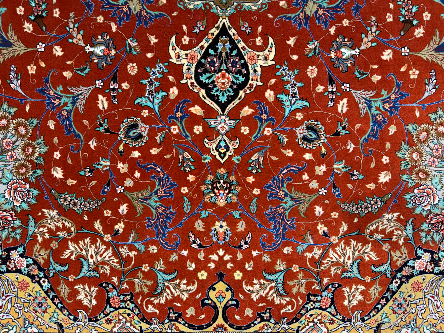 9’8”x13’3” Very Fine Hand-Knotted Persian Tabriz 80 Raj Signed Emad Fakher Area Rug