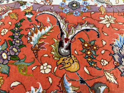 11’4”x16’2” Very Fine Hand-Knotted Persian Tabriz 80 Raj Signed Area Rug