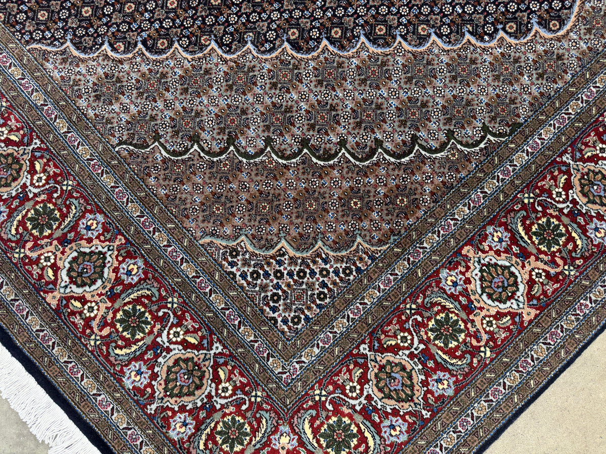 Hand-Knotted Persian Tabriz Mahi Rug - 6'7"x9'10"