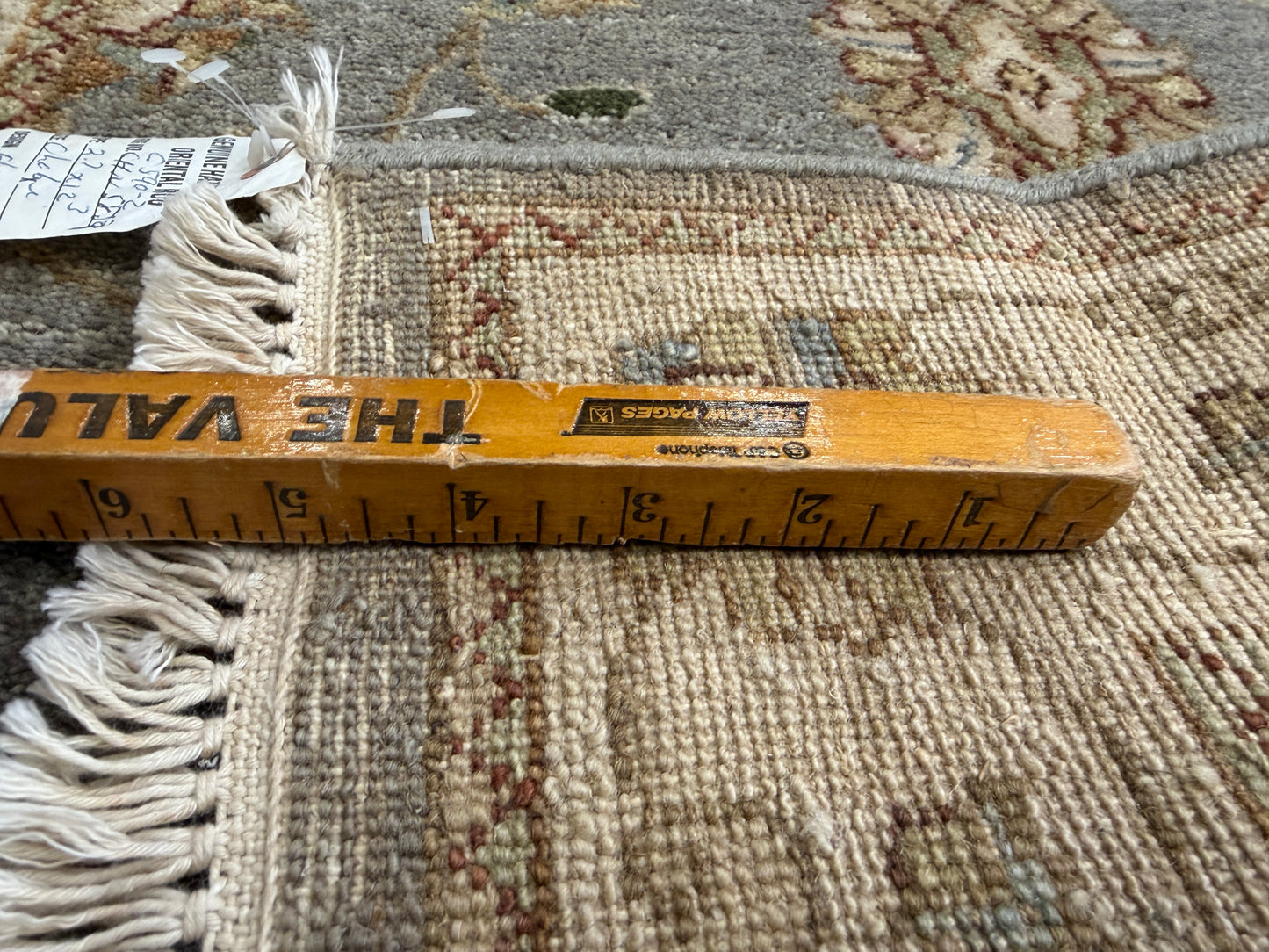 2’7”x12’3” Hand-Knotted Wool Chobi Oriental Runner Handmade Gray Carpet